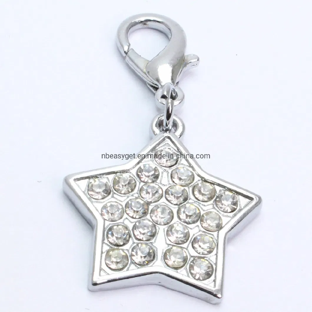 Pet Bling Tag Cute Shape Charm Pendant Dog Jewelry Rhinestone Accessories Esg16530