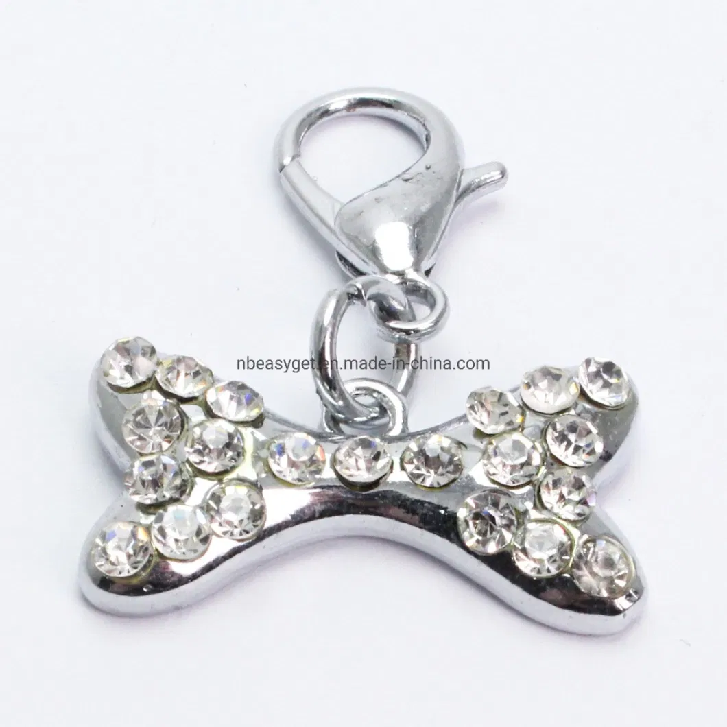 Pet Bling Tag Cute Shape Charm Pendant Dog Jewelry Rhinestone Accessories Esg16530